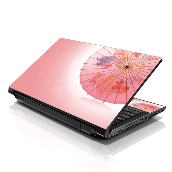 Laptop Notebook Skin Decal with 2 Matching Wrist Pads - Chinese Umbrella