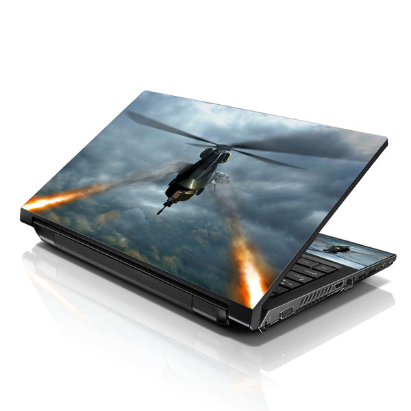 Laptop Notebook Skin Decal with 2 Matching Wrist Pads - Firing Military Plane