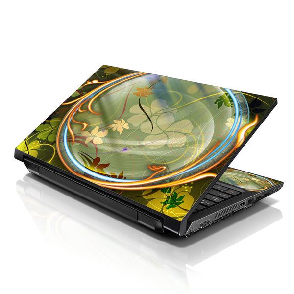 Laptop Notebook Skin Decal with 2 Matching Wrist Pads - Flower Tunnel