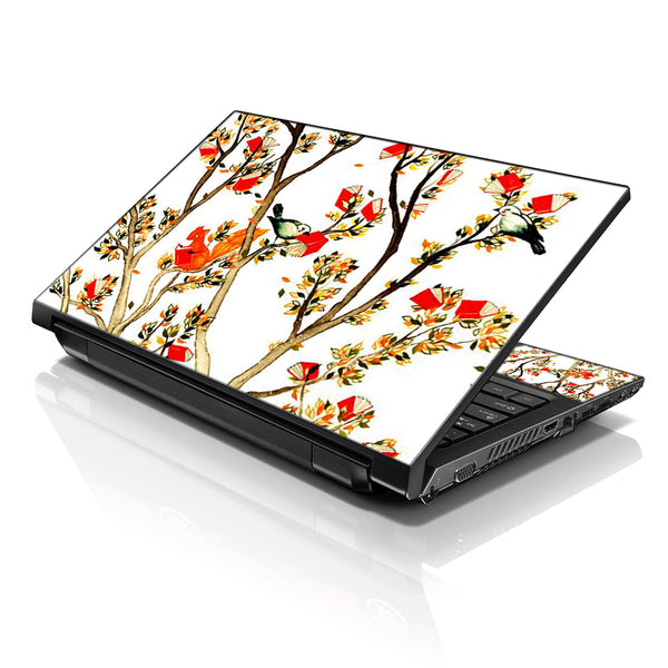 Laptop Notebook Skin Decal with 2 Matching Wrist Pads - Birds and Animal on Branches Love