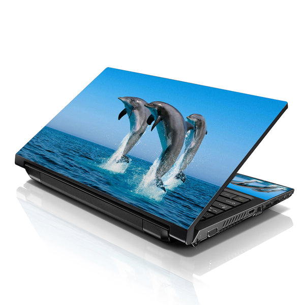 Laptop Notebook Skin Decal with 2 Matching Wrist Pads - Dolphins