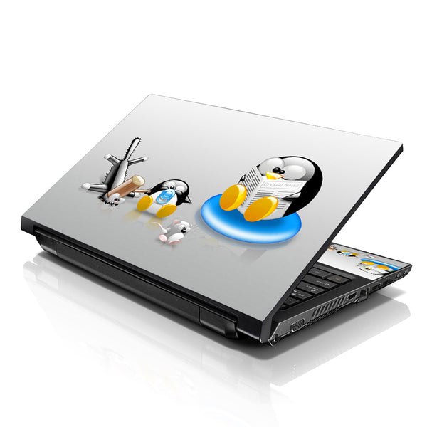 Laptop Notebook Skin Decal with 2 Matching Wrist Pads - Penguins