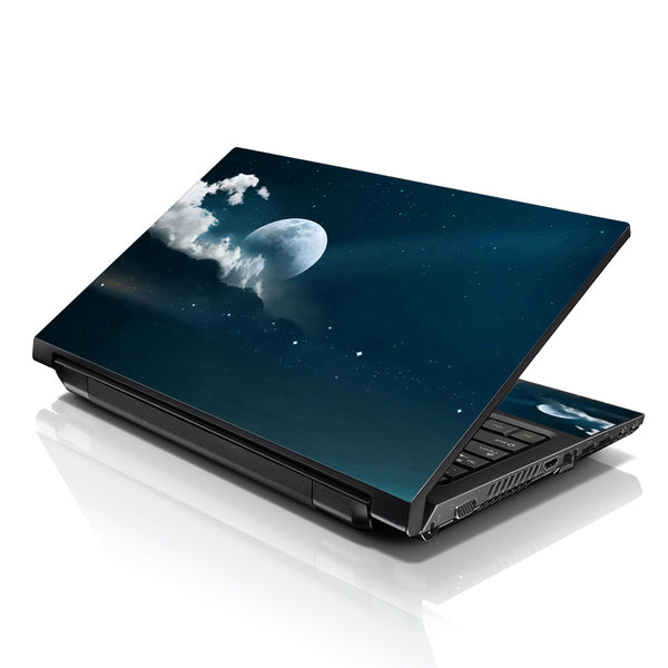 Laptop Notebook Skin Decal with 2 Matching Wrist Pads - Moon