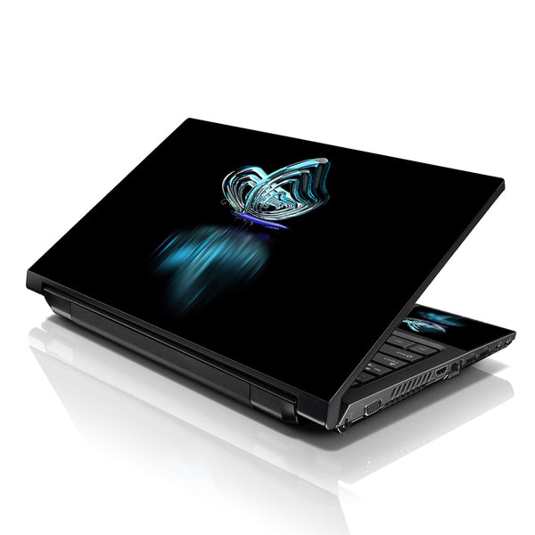 Laptop Notebook Skin Decal with 2 Matching Wrist Pads - Butterfly Reflection