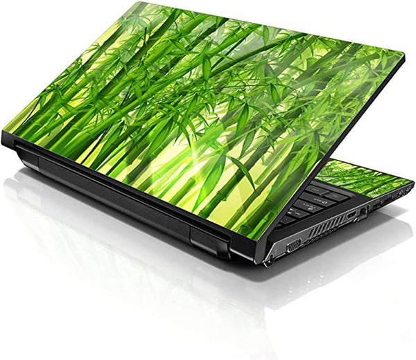 Laptop Notebook Skin Decal with 2 Matching Wrist Pads - Bamboo in Forest