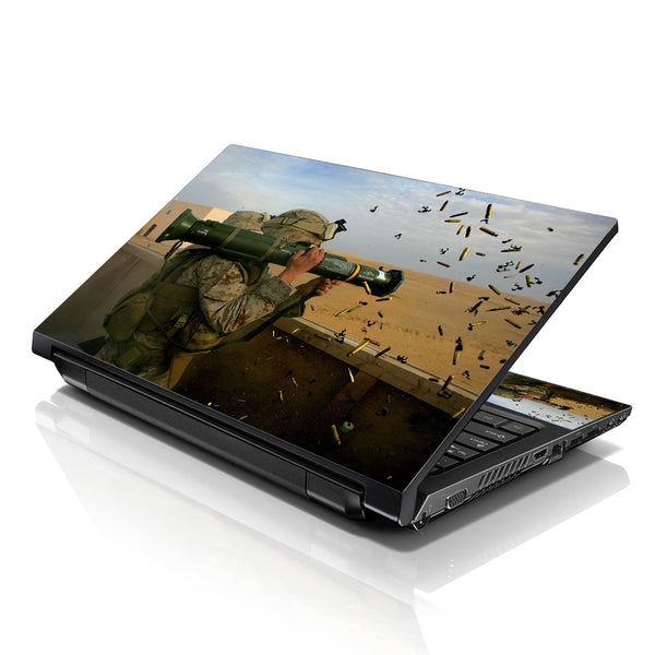 Laptop Notebook Skin Decal with 2 Matching Wrist Pads - Bazooka Weapon Gun