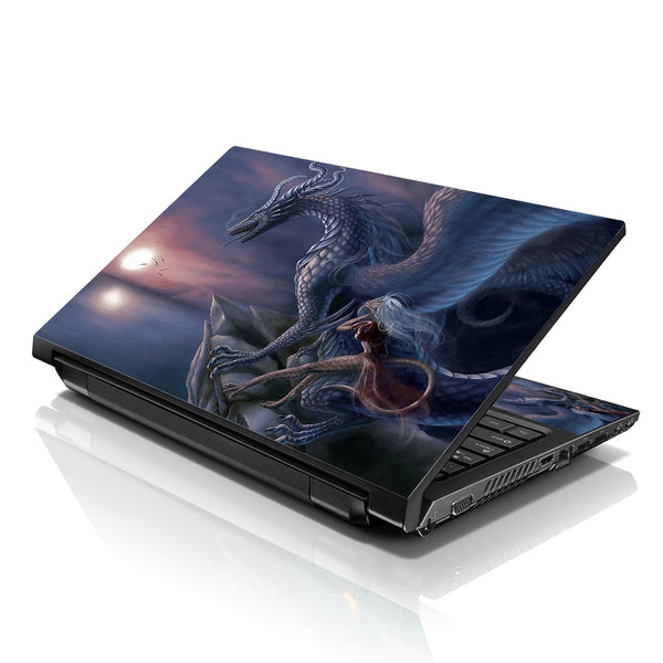 Laptop Notebook Skin Decal with 2 Matching Wrist Pads - Night Dragon