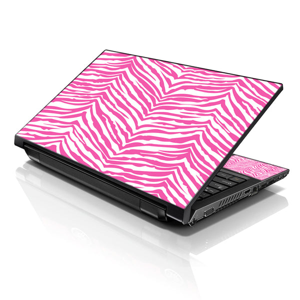 Laptop Notebook Skin Decal with 2 Matching Wrist Pads - Pink Zebra Print