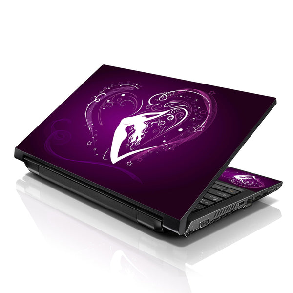 Laptop Notebook Skin Decal with 2 Matching Wrist Pads - Purple Heart