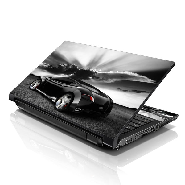 Laptop Notebook Skin Decal with 2 Matching Wrist Pads - Race Car Sunset