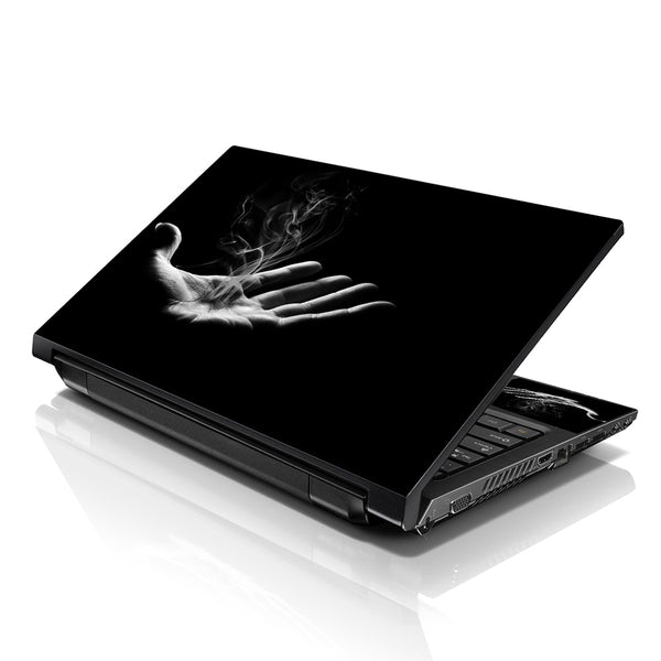 Laptop Notebook Skin Decal with 2 Matching Wrist Pads - Smoking Hand