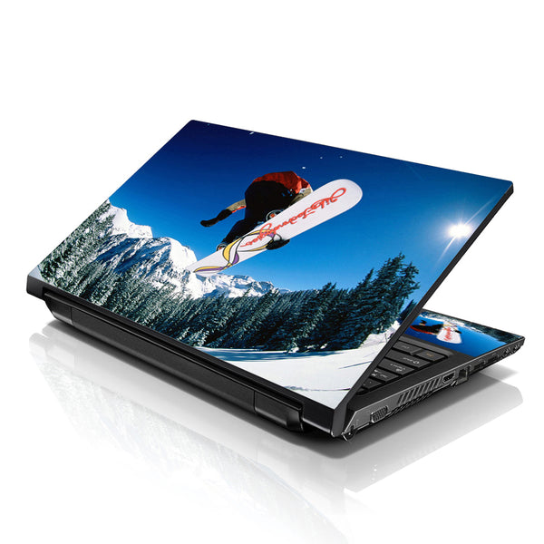 Laptop Notebook Skin Decal with 2 Matching Wrist Pads - Snowboarder