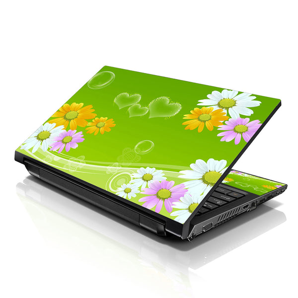 Laptop Notebook Skin Decal with 2 Matching Wrist Pads - Sunflowers Floral