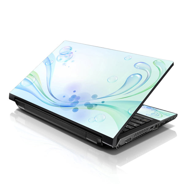 Laptop Notebook Skin Decal with 2 Matching Wrist Pads - Water Bubbles Abstract