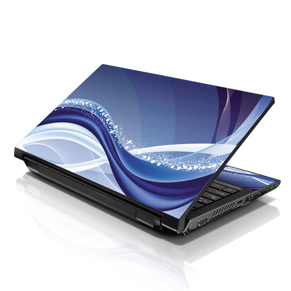 Laptop Notebook Skin Decal with 2 Matching Wrist Pads - Wave Abstract