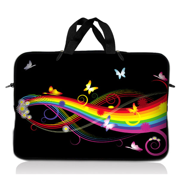 Laptop Notebook Sleeve Carrying Case with Carry Handle – Rainbow Butterfly