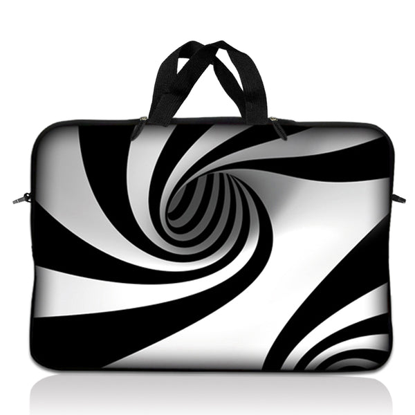 Laptop Notebook Sleeve Carrying Case with Carry Handle – Tornado White and Black Swirl