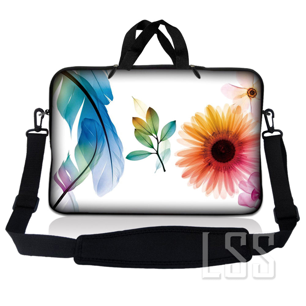 Daisy Flower Leaves Floral Laptop Notebook Sleeve Carrying Case with ...