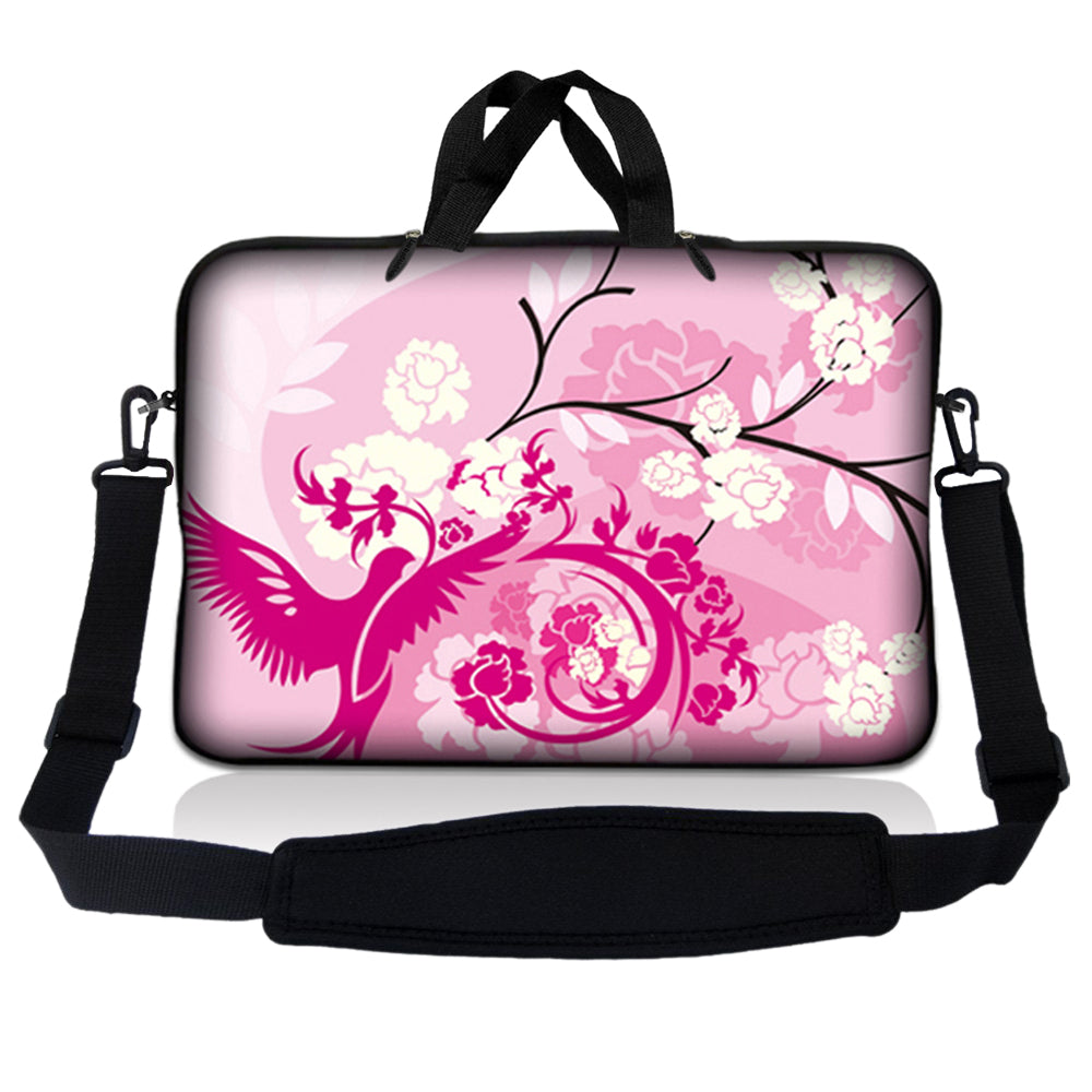 Pink White Roses Bird Floral Laptop Sleeve & Skin Combo Pack – Laptop ...